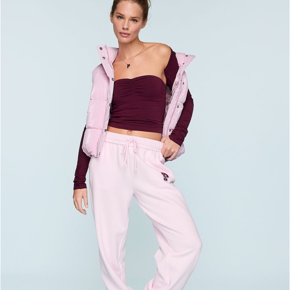 Pink High shine marshmallow Puffer Vest by pink Victoria’s Secret xxl nwt! - Picture 3 of 9